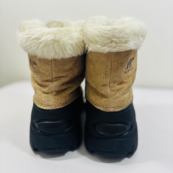 Sorel Snow Angel Tan Leather Rubber Faux Fur Winter Boots NL1810-234 Women Sz 6 - Picture 6 of 10